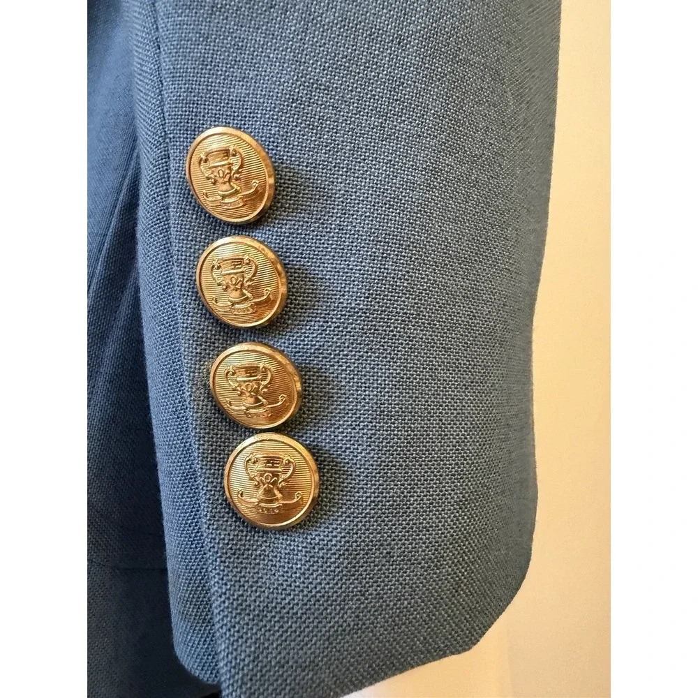 Palm Beach Men's Blue Blazer Two-Button Single Vent Notch Lapel Inner Pockets  M